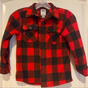 Old Navy Buffalo Check Fleece Utility Pocket Shirt